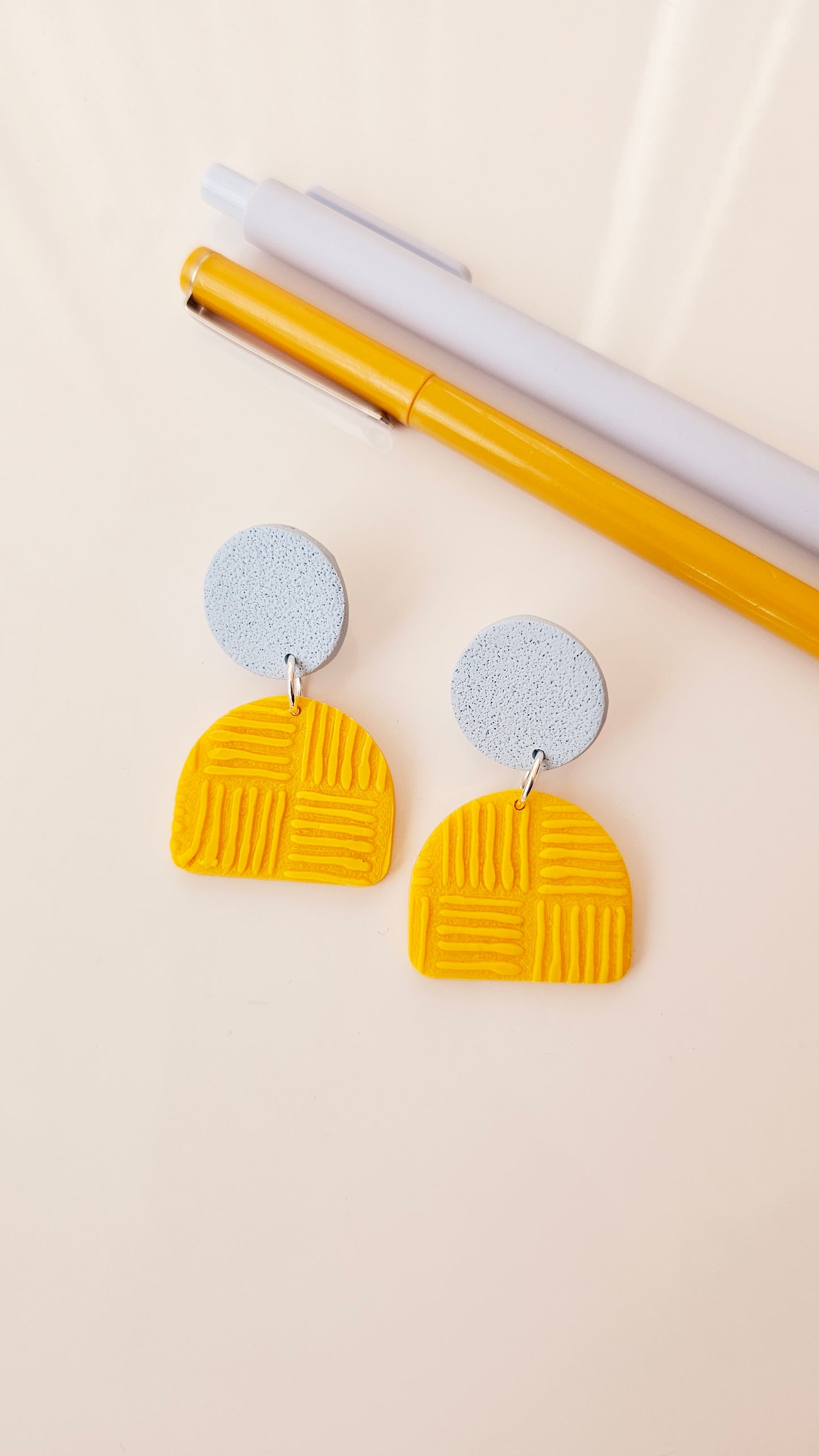 Modern Geometric Earrings - Lightweight Polymer Clay - Unique Handmade Jewelry - Colorful Jewelry Gift