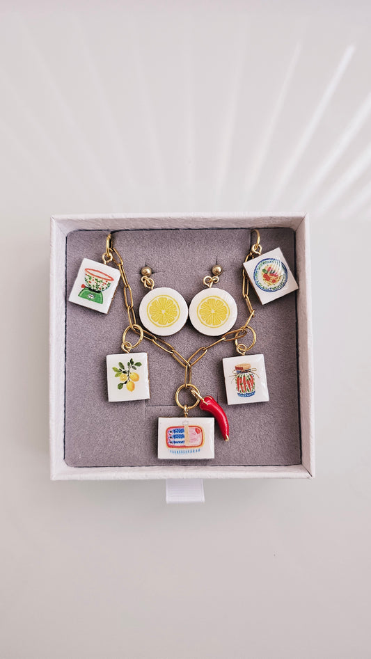 Lemon Kitchen Gift Box – Clay Jewelry Set