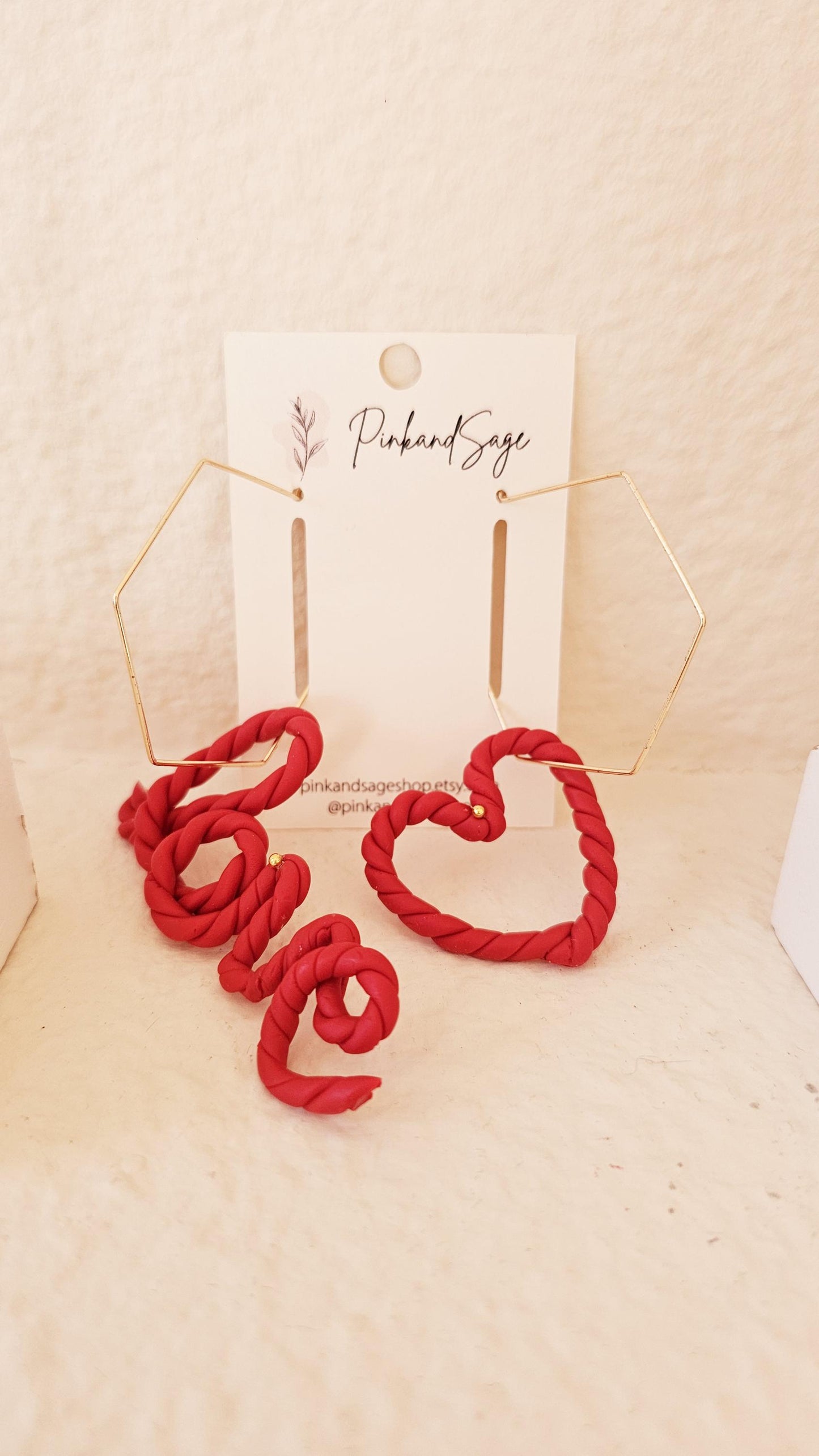 Handmade Clay Earrings, Mismatch "love" & Heart Earring Set, Lightweight Polymer Clay, Gift for Wife, Best Friend or Sister