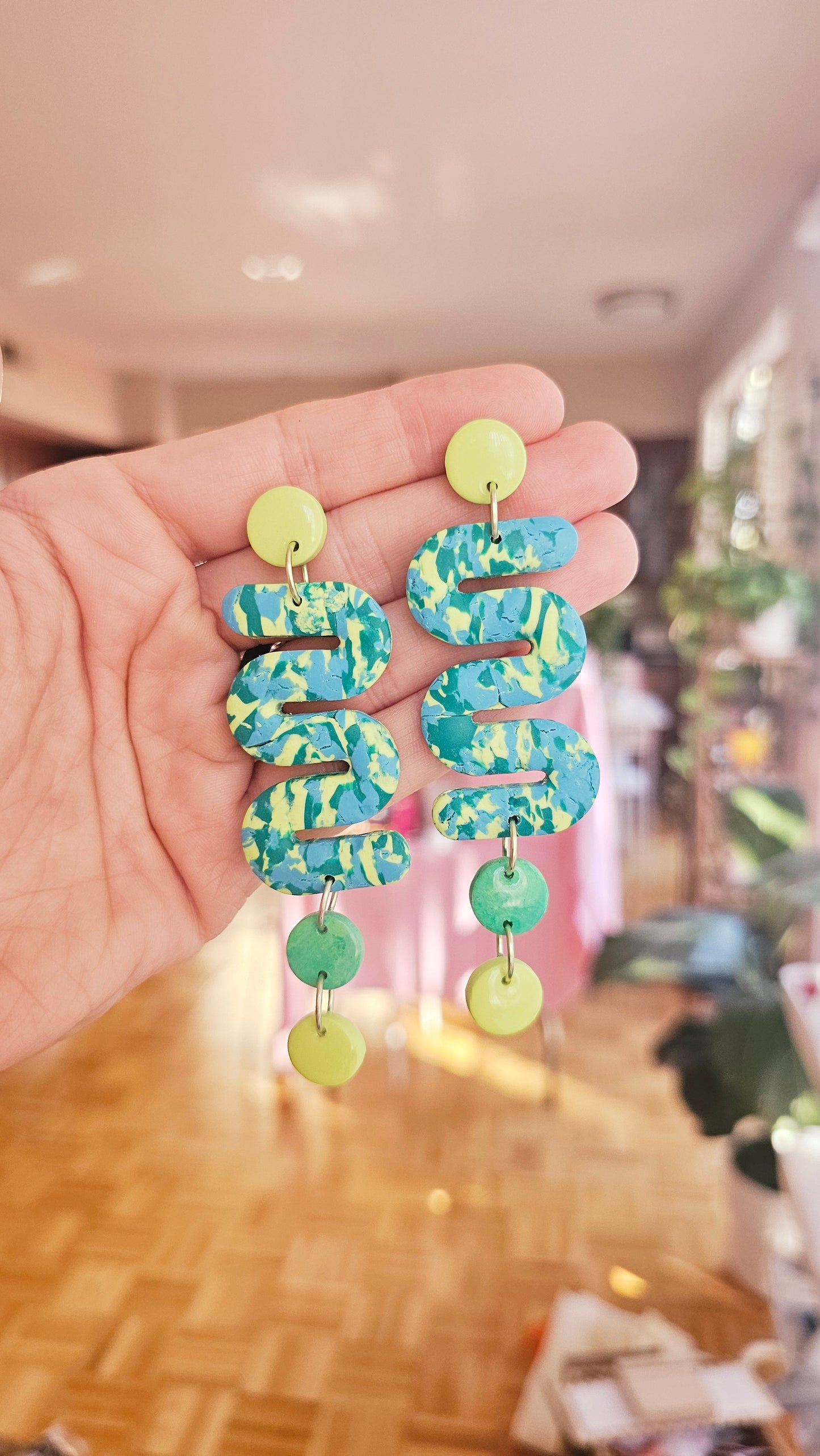 Electric Waves Statement Earrings