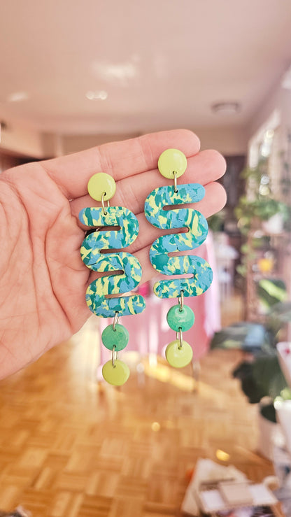 Electric Waves Statement Earrings
