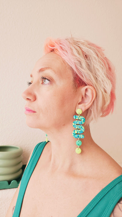 Electric Waves Statement Earrings