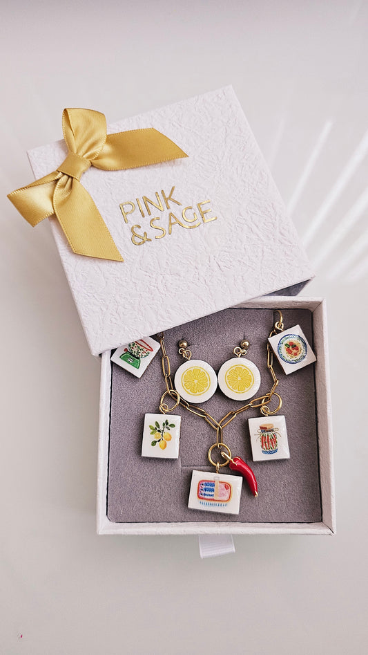 Lemon Kitchen Gift Box – Clay Jewelry Set