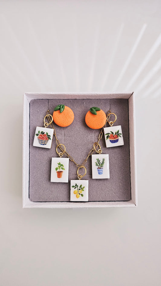 Citrus Grove Gift Box – Clay Jewelry Set
