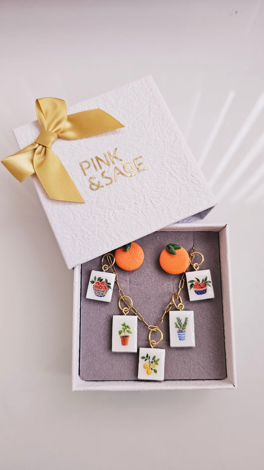Citrus Grove Gift Box – Clay Jewelry Set