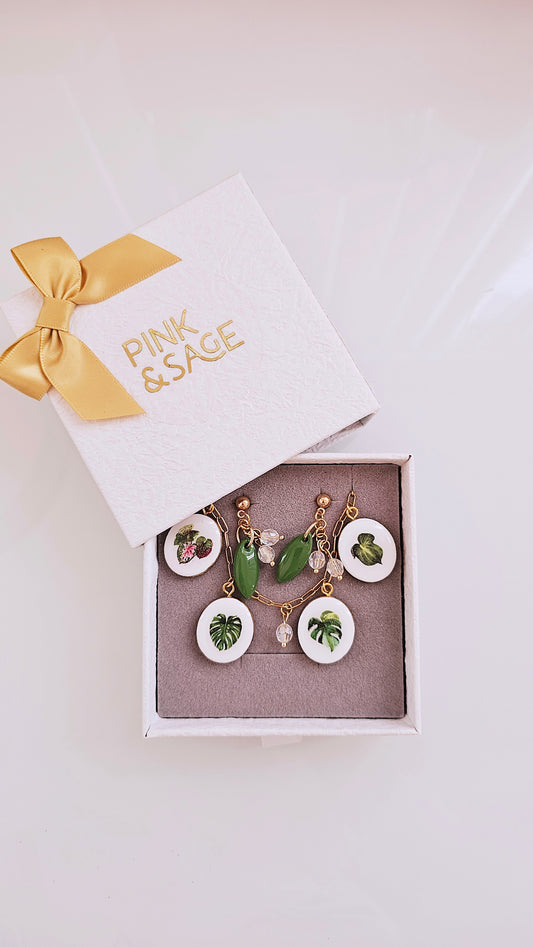 Botanical Calm Gift Box – Clay Jewelry Set