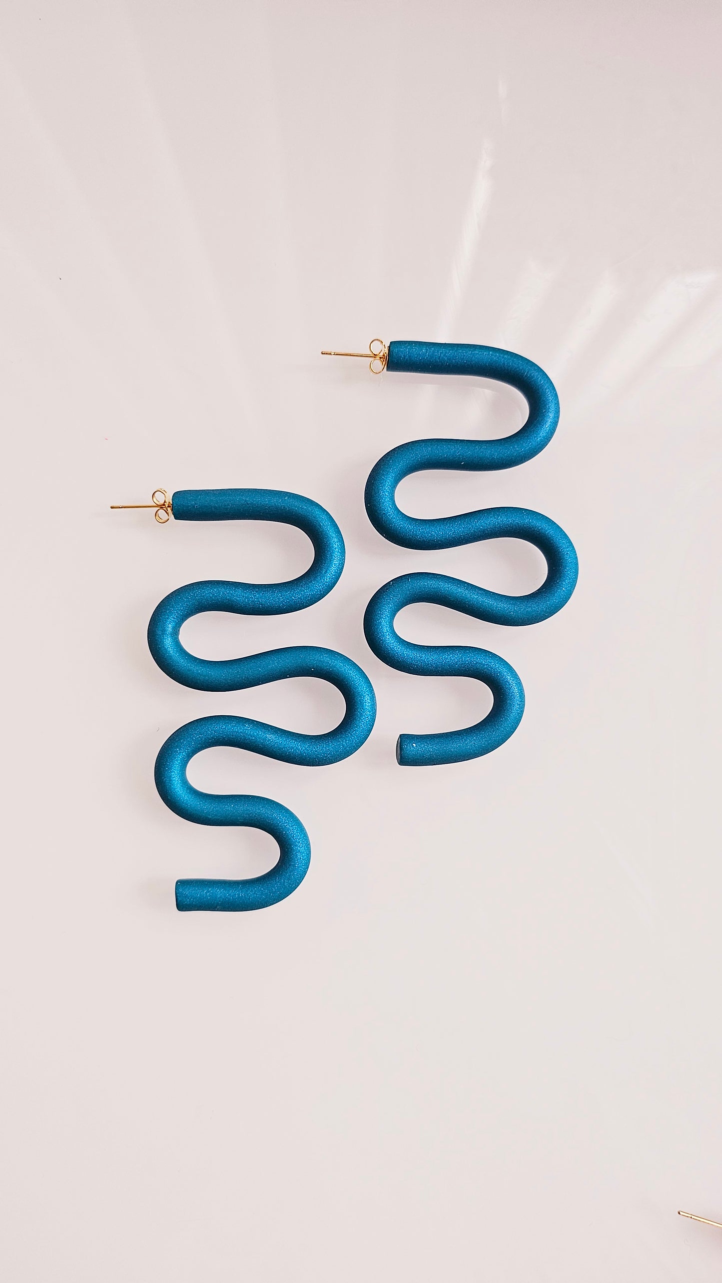 Wavy Curve Earrings • Bold, Playful, Lightweight Polymer Clay