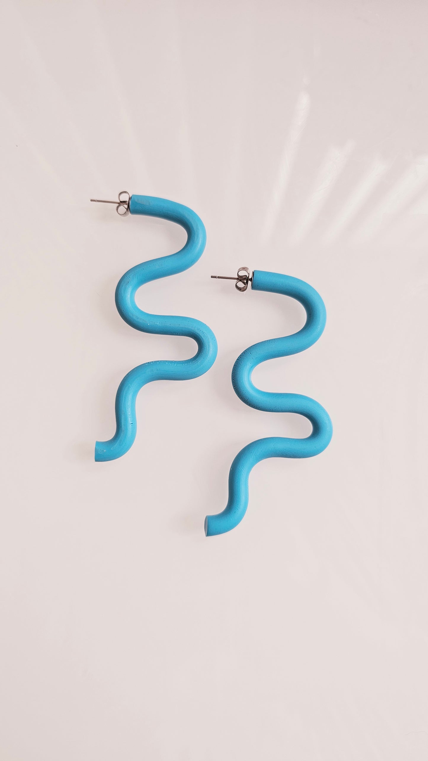 Wavy Curve Earrings • Bold, Playful, Lightweight Polymer Clay