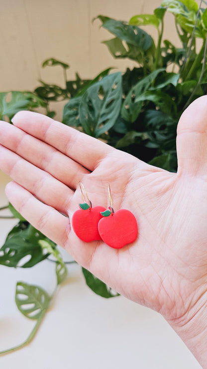 Juicy Apple Drops: Handmade Dangle Earrings, Best for Teachers, Back to School and Fruit Lovers