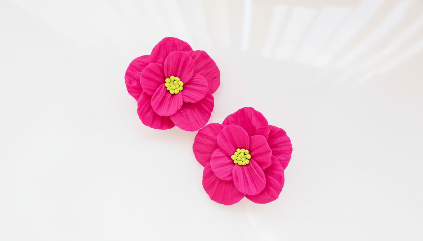 Emerald Bloom • Hand-Sculpted Floral Statement Stud Earrings