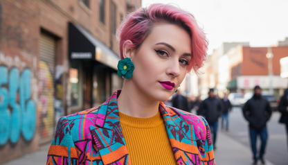 Emerald Bloom • Hand-Sculpted Floral Statement Stud Earrings