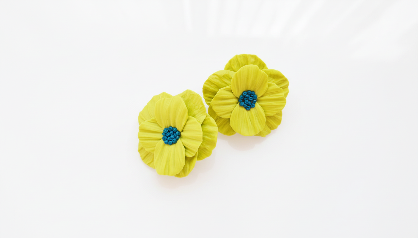 Emerald Bloom • Hand-Sculpted Floral Statement Stud Earrings