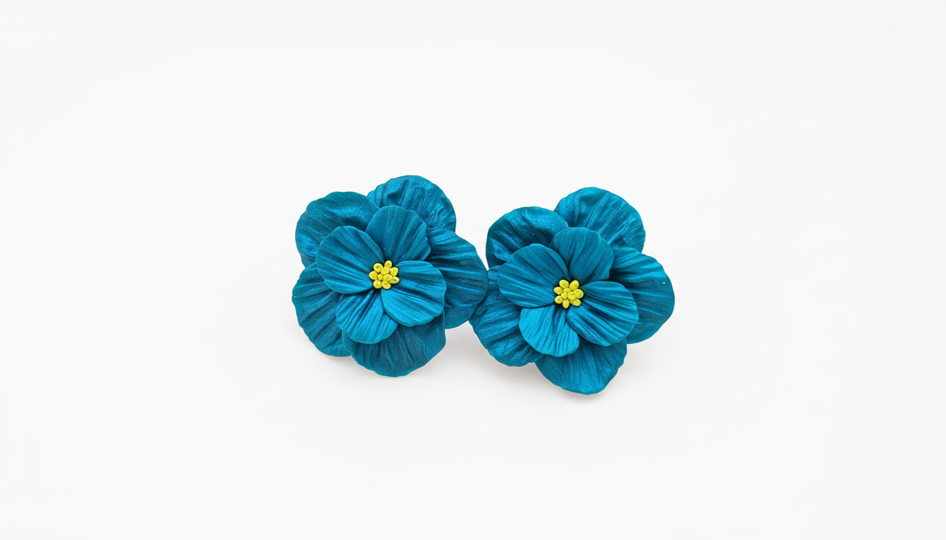 Emerald Bloom • Hand-Sculpted Floral Statement Stud Earrings