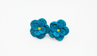 Emerald Bloom • Hand-Sculpted Floral Statement Stud Earrings