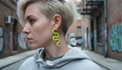 Wavy Curve Earrings • Bold, Playful, Lightweight Polymer Clay