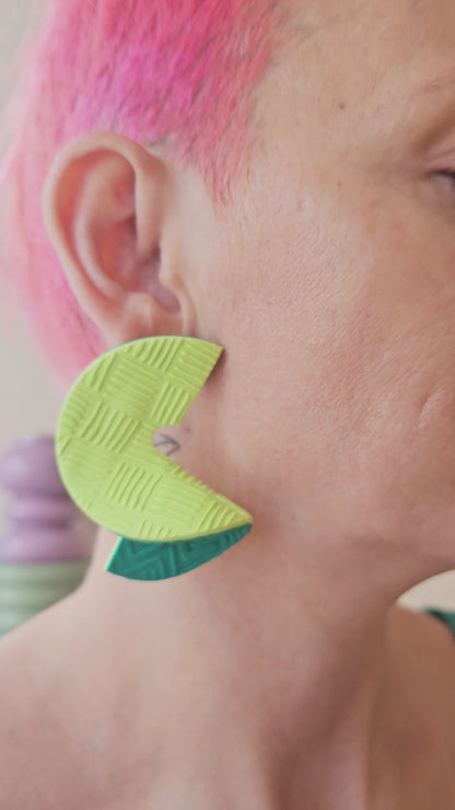 Neon Twist Sculptural Studs